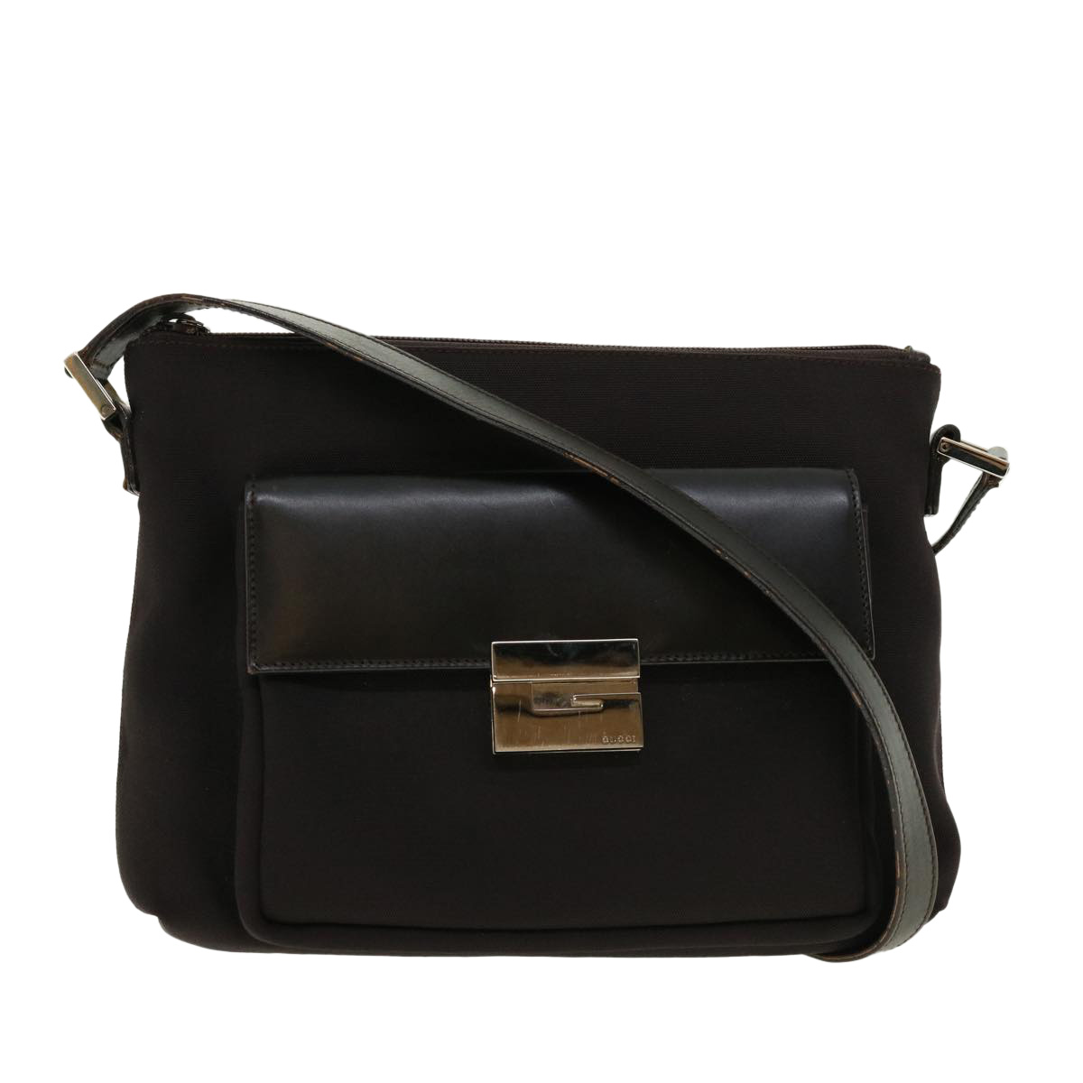 Gucci Shoulder Bag Canvas Brown Auth Fm2205